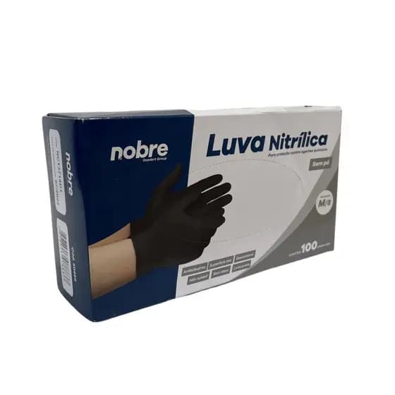 Luva Nitrilica Preta M - Nobre