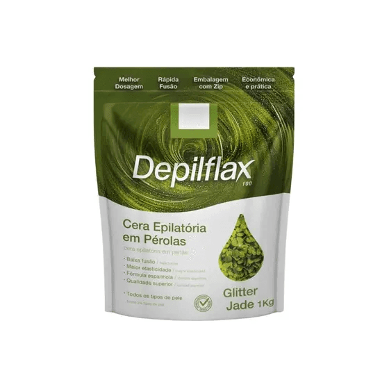 Cera Glitter Depilflax Jade 1kg