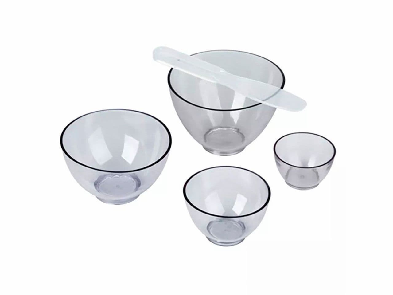 Kit 4 Cubetas 2 Espatulas Translucido