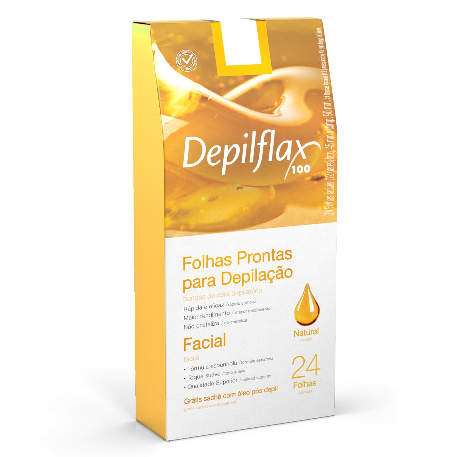 Folhas Faciais Depilflax Natural c24