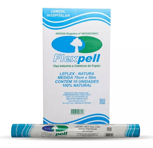 Papel Lencol Leflex Natura 70cm x 50m