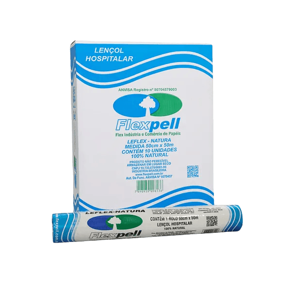 Papel Lencol Leflex Natura 50cm x 50m