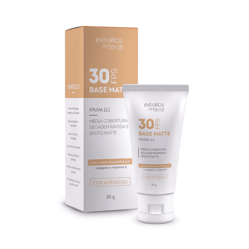 Base Matte FPS 30 Amêndoas 30 g | Dermocosmético Vegano