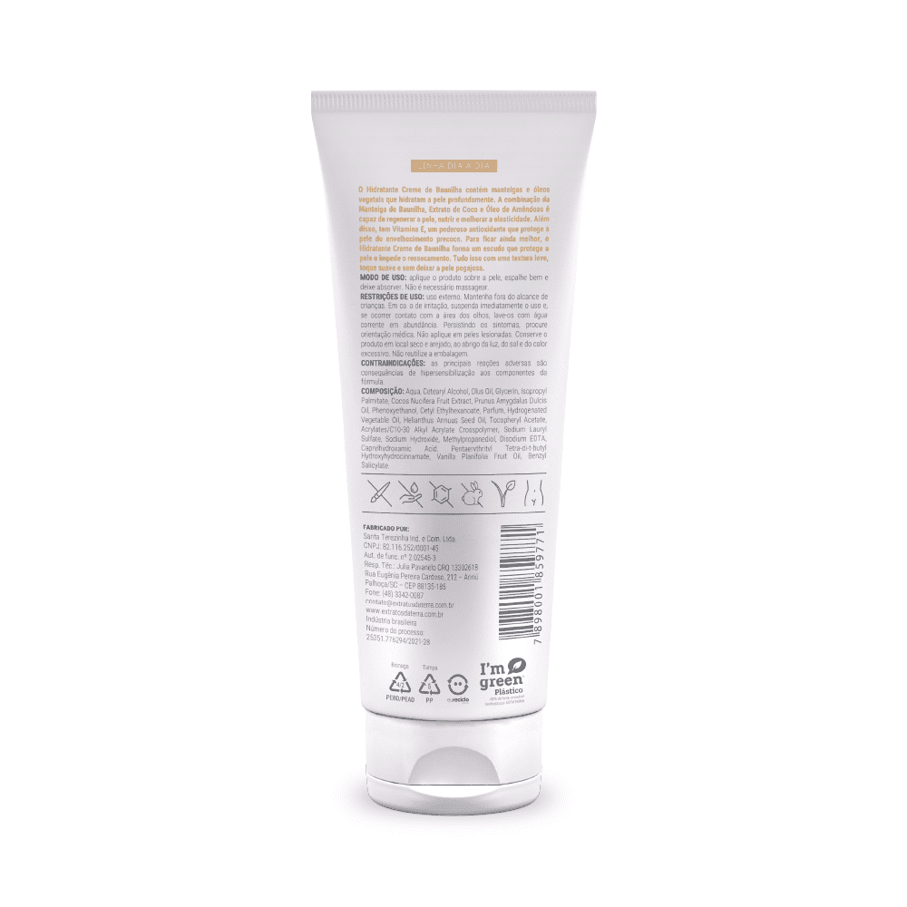 Creme Hidratante Corporal Creme De Baunilha 180 g | Dermocosmético Vegano