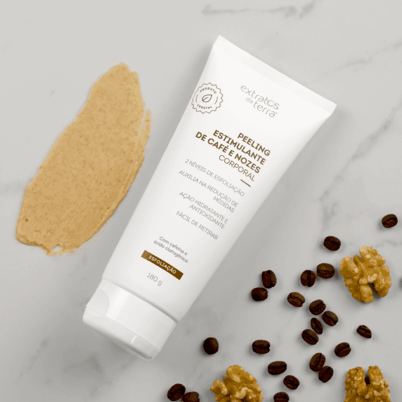 Peeling Estimulante De Café E Nozes 180 g | Dermocosmético Vegano