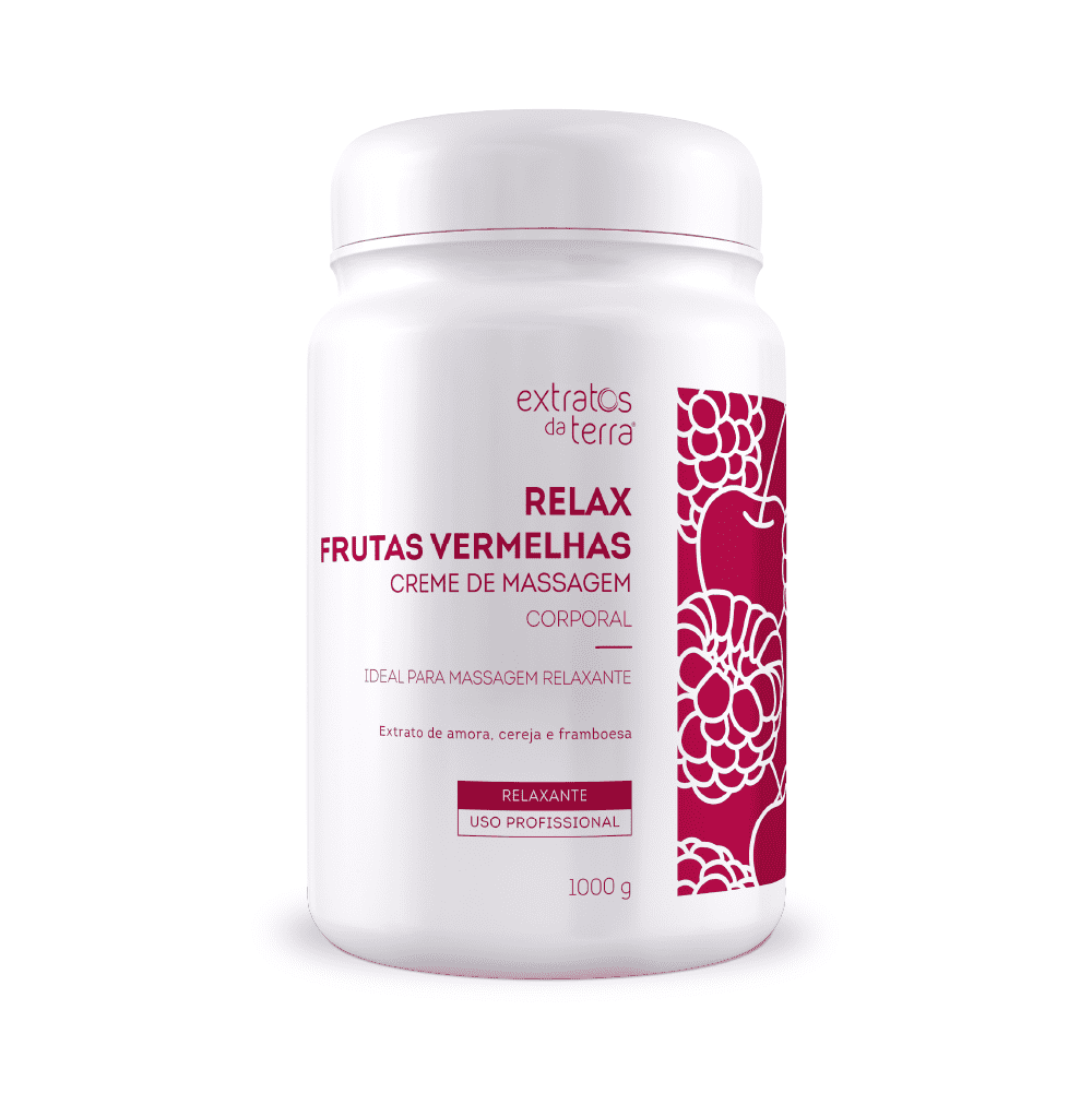 Relax Frutas Vermelhas Creme De Massagem 1000 g | Dermocosmético Vegano