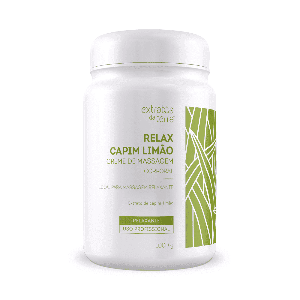Relax Capim Limão Creme De Massagem Corporal 1000 g | Dermocosmético Vegano