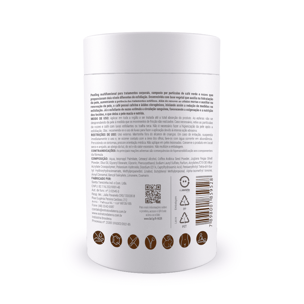 Peeling Estimulante De Café E Nozes 700 g | Dermocosmético Vegano