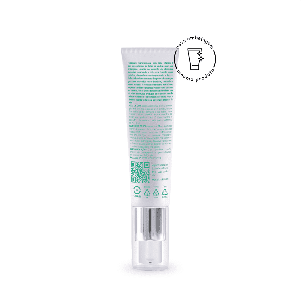 Gel-Creme Antioleosidade 30 g | Dermocosmético Vegano