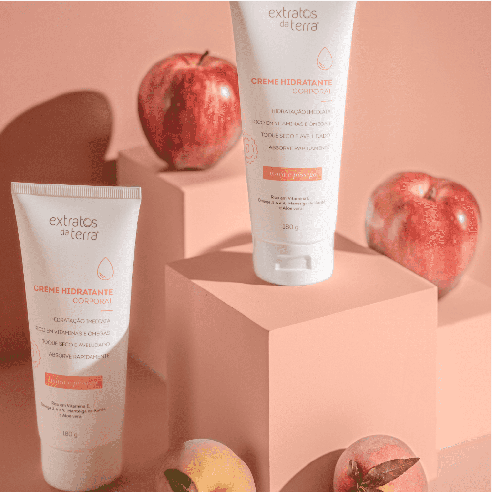 Creme Hidratante Corporal Maçã E Pêssego 180 g | Dermocosmético Vegano