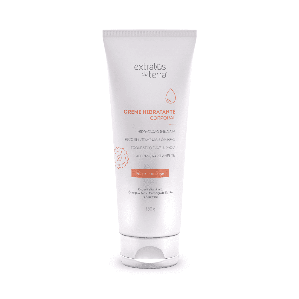 Creme Hidratante Corporal Maçã E Pêssego 180 g | Dermocosmético Vegano