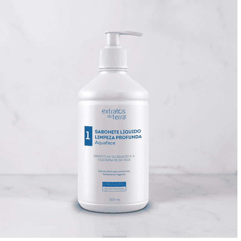 Aquaface Sabonete Liquido Limpeza Profunda Todos Os Tipos De Pele 500 ml | Dermocosmético Vegano