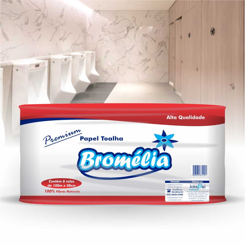 Papel Toalha Bromelia 08x100 Celulose
