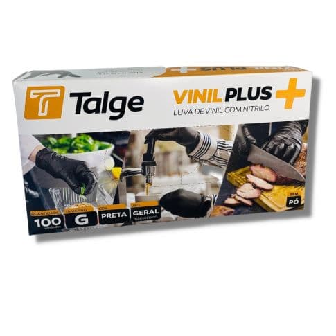 Luva Vinilplus Preta G - Talge