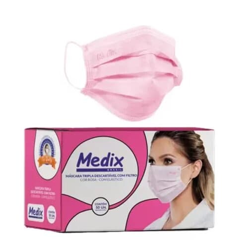 Mascara Medix Tripla com Elastico Rosa 50un
