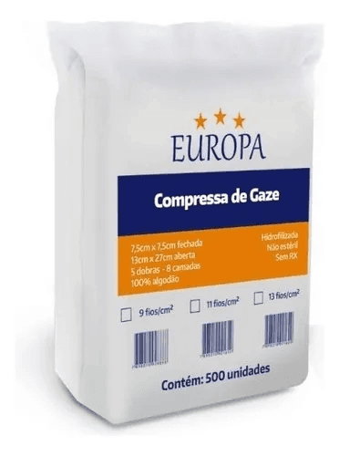 Compressa Gaze 9 Fios Nao Esteril Polar Fix C500