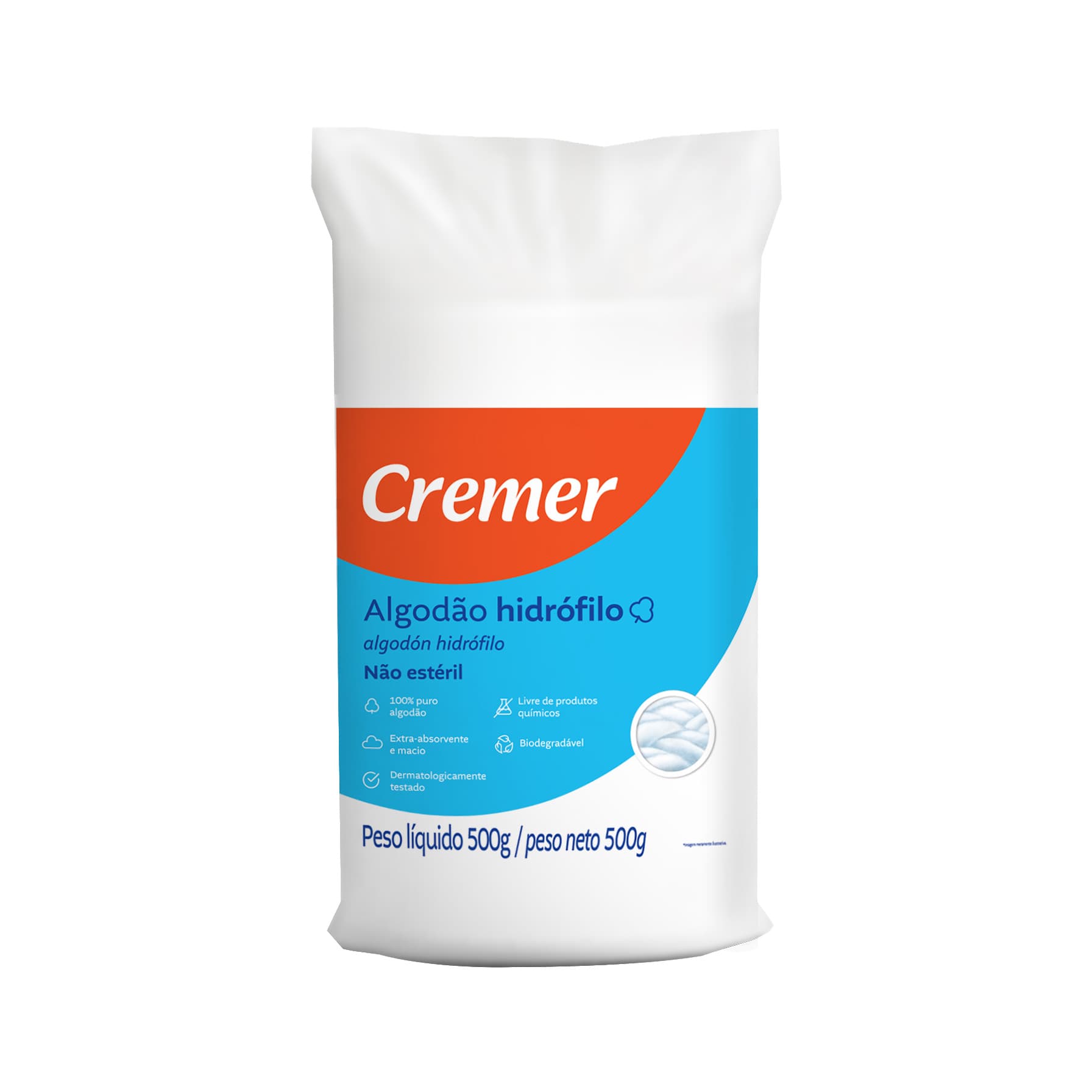 Algodao Hidrofilo 500g Cremer